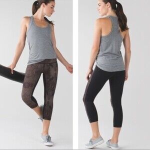 Lululemon Wunder Under Crop Golden Godess Cashew 4